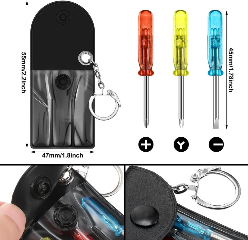 Jutom 96 Pcs Mini Tape Measure Keychain Bulk Mini Screwdriver Keychain Set Adult Tool Party for Men Valentine's Day Gifts - Image 2